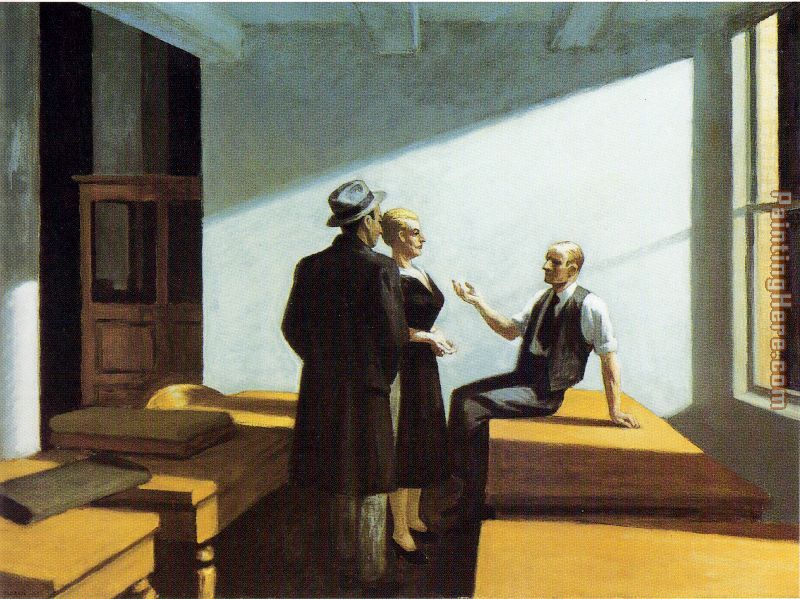 Conference at Night painting - Edward Hopper Conference at Night art painting